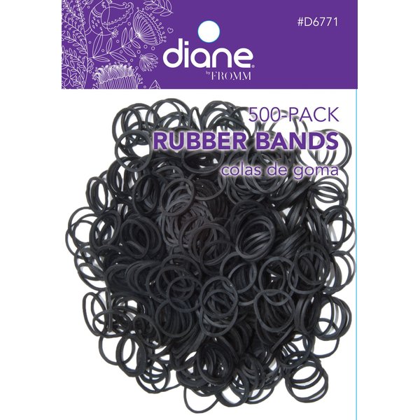 Diane Rubber Bands Black, 500 Count (Pack of 1)