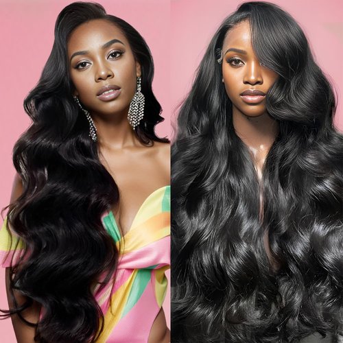 26 Inch Body Wave Lace Front Wigs Human Hair Pre Plucked 180% Density 13x4 Transparent HD Lace Front Wigs for Women Glueless Frontal Wigs with Baby Hair Natural Black Human Hair Wig