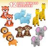 ArtCreativity Vinyl Zoo Animals, Pack of 12 Assorted Squeezable Toys, Safari Birthday Party Favors for Kids, Fun Bath Tub and Pool Toys for Children, Educational Learning Aids for Boys and Girls