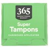 365 by Whole Foods Market, Tampons with Cardboard Applicators, Super Absorbency, Made with Organic Cotton, Unscented, 14 Count