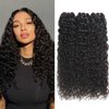 Beauty Queen 16A Raw Hair Water Wave Bundles 14 16 18 Inch 3 Bundles 100% Unprocessed Brazilian Virgin Hair Bundles Deals Quick Weaves Water Curly Hair Extensions Natural Black