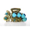 Medium peacock jeweled antique bronze hair claw clip (Primary color: Multi-color)