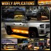 OPL5 2PCS 70 inch Amber White Emergency Truck Running Board Strobe Lights Strip 1152 LED Waterproof Flexible Flashing Warning Hazard Safety Light Strip for Pickup Trucks Snowplow (70 Inch Amber White)