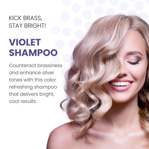 ALOXXI Violet Shampoo - Purple Shampoo for Blonde Hair - Instantly Brightens & Washes Away Brassy Yellow Tones on Blonde, White & Grey Hair - Paraben Free & Sulfate Free, 10.1 Fl Oz