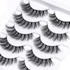 False Eyelashes Wispy with Invisible Thin Band Lashes 10Pair Cat Eye Lashes D Curl Faux Mink Eyelashes For Party and Wedding by EXTENIFY