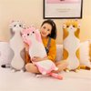 shangman Lovely Plush Cat Doll Cute Cartoon Soft Stuffed Kitten Long Throw Sleeping Pillow Doll Toy Gift for Kids Girlfriend Multiple Size (Pink,50cm/19.6in)