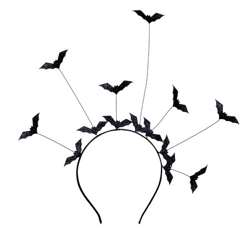 Halloween Bat Ears Headband for Women Girls Halloween Hair Accessories with 12 Bat Headband for Women Girls Halloween Headpiece Black Halloween Costume Accessories for Women Girls Gothic Accessory