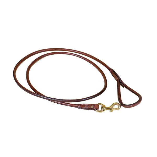 Tory Leather 6' Rolled Dog Leash - Black