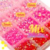 qiipii Light Pink Red Jelly Resin Rhinestones Bulk 3mm 4mm 5mm Flatback Hot Pink Stones for Crafting Colorful AB Non-Hotfix Rose Pink Resin Gems Diamonds for Crafts DIY Tumblers Nails Eyes Face Makeup