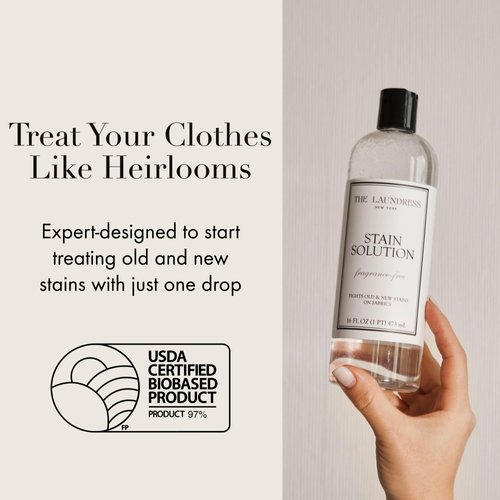 The Laundress Stain Solution, Stain Remover For Clothes; Laundry Stain Remover, Stain Remover Laundry; Red Wine, Coffee, & Blood Stain Remover For Clothes, 16 Fl Oz