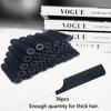 MOODKEY 36PCS Self Grip Small Hair Curlers Black Heatless Roller Hair Curlers Pro DIY Curly Hairstyle Hair Rollers Tools Rat Tail Comb for Women Medium Short Hair(0.6 x 2.4 Inch)