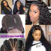 Jasperel Deep Wave Closure Wig Human Hair 4x4 Transparent Lace Front Wigs for Black Women 150% Density Wet and Wavy Glueless Wigs Human Hair Pre Plucked Bleach Knots Natural Color 22 Inch