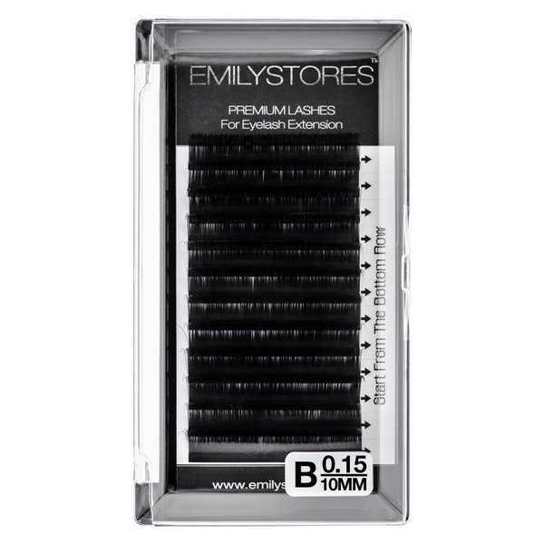 EMILYSTORES Lash Extensions 0.15mm Thickness B Curl 10mm Length Volume Individual Natural-Looking Eyelashes For Eyelash Extensions(0.15,B,10mm)