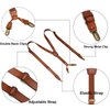 RC ROCKCOW Genuine Leather Suspenders for Men, Y Design Leather Suspenders with 4 Metal Clips, Groomsmen Gift for Wedding