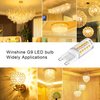 winshine 10 Pack Dimmable G9 LED Light Bulb 2700K Soft White, 4W (40Watt Halogen Replacement) G9 Base Chandelier Light Bulb, T4 Shape G9 Bi Pin Base, CRI85 120V 360°