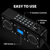 Avantree Boombyte - Portable Digital FM Radio with Bluetooth Speaker, Superb Sound, Metal Finish, MP3 Player, Support Micro SD Card & USB Audio Input, Long Play Time, Rechargeable, Easy to Use - Black
