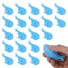 24pcs Rubber Sharks, Squeezable Squeak Mini Shark Bath Toys Cute Floating Bathtub Small Toys for Kids Baby Birthday Summer Pool Party Favors Cake Decoration (3 x 1.7 Inch, Blue)