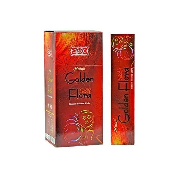 Golden Flora - Natural Incense Sticks (12 Packs of 15 Sticks Each)
