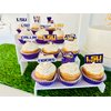 LSU Cupcake Toppers (24 Pcs) Lousiana State University Party Supplies for Football, Birthday Gift, Graduation Party Decorations (LSU Tigers)