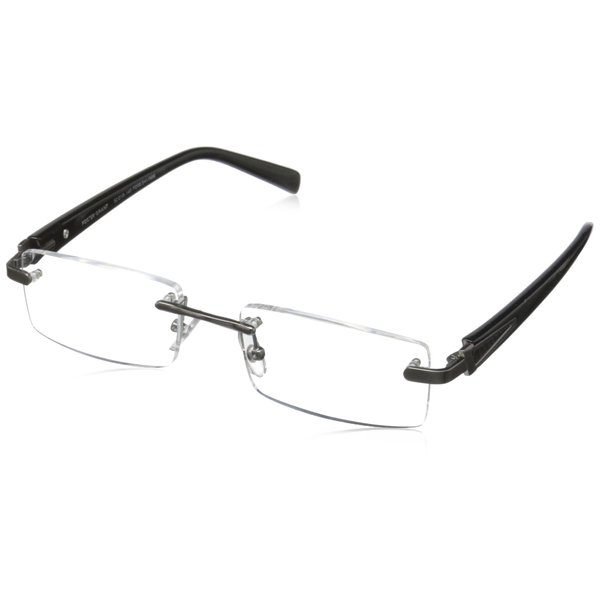 Foster Grant Men's Matrix Square Reading Glasses, Gunmetal/Transparent, 59 mm, +2.75