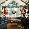 Zayvor 40Ct Christmas Snowflake Hanging Swirl Decorations,Christmas Hanging Ceiling Streamers Snowflake Hanging Swirls and Strings Decoration, Winter Party Wonderland Xmas Holiday Decor Supplies
