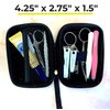 AGOZ 4.25" x 2.75 x 1.5 Mini Case for Manicure, Small Hard Travel Pouch with Wrist Strap for Nail Care Tools, Water Resistant and Anti-shock Unisex Case for Manicure Pedicure Kit (Black)