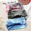 Olbye Wide Headbands Women Knotted Headband Tie Dye Elastic Head Bands Turban Headwraps Nonslip Workout Hair Bands Sports Yoga Sweatbands Boho Hair Accessories for Women 3Pcs (Tie Dye A)
