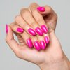 GLAMERMAID Press on Nails Oval,Hot Pink Medium False Nails with Adhesive Tabs,24 Pcs Glossy Oval Short Glue on Nails for Women,Reusable Acrylic Stick on Nails for Gift