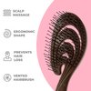 Ninabella Organic Detangling Hair Brush for Women, Men & Children - Does not Pull on Hair - Hair Straightening Brushes for Straight, Curly & Wet Hair - Unique Wave Hairbrush Chocolate Brown