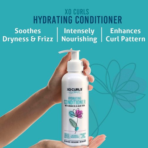 XO Curls 3 Pcs Combo Curl Therapy Range 9 Fl Oz | Shampoo, Conditioner & Leave-In Conditioner Combo | Argan Oil | Frizz-Free | Soft Natural Curls | Unisex Adult