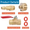 RV Winterize Blowout Adapter Kit - 1/4" Male Quick Connect Plug and 3/4" Male GHT Thread, Wintering Quick Fitting with Ball Valve and 2 Pcs Washers for Winterize RV Boat Camper Trailer