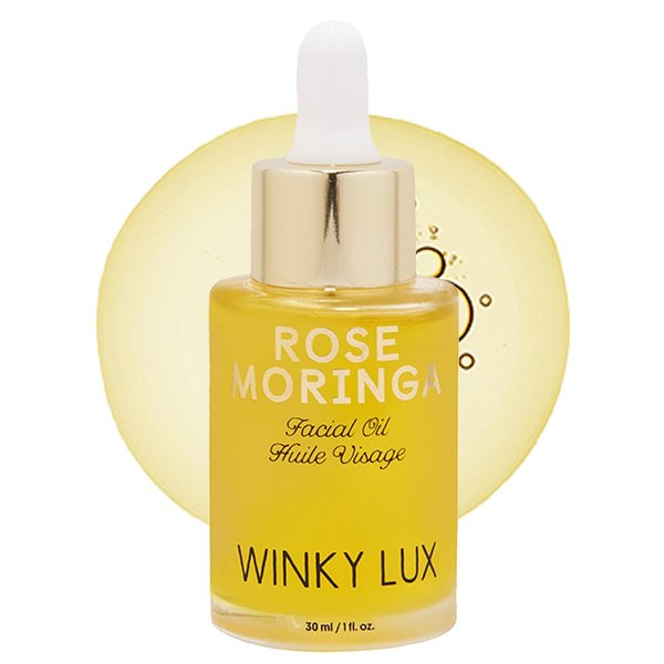 Winky Lux Rose Moringa Facial Oil, Rosehip Oil for Face, Anti-Aging Face Oil, Nourishing Glow Serum, Facial Massage Oil, Support Skin Barrier & Even Skin Tone