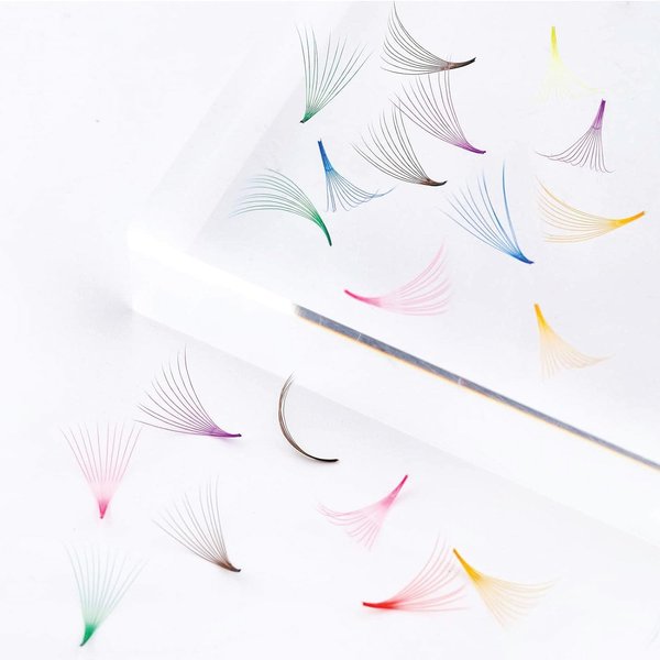 500 pcs Mixed colorful lash extensions | premade volume lash extensions | premade mega volume fans | colored lash extension | russian volume eyelash extensions. 6D and 8D