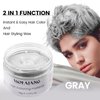 VOLLUCK Silver Gray Hair Wax Pomades 4.23 oz - Natural Hair Coloring Wax Material Disposable Hair Styling Clays Ash for Cosplay, Party (Silver Gray)