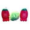 RAW Sugar Kids Bubble Bath and Body Wash Bundle: 2 Strawberry Vanilla (12 oz. ea.) + Green Loofah