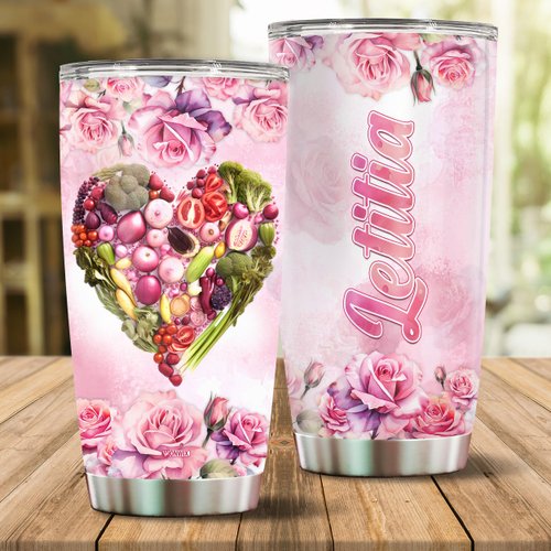 WONWIX Personalized Valentine Gifts for Her Vegan Wife Daughter Mom Women Christmas Birthday Mothers Day Travel Water Bottle with Lid Insulated Stainless Steel Coffee Cup Mug Thermos Tumbler 20oz