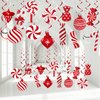 Funrous Peppermint Candy Hanging Swirls Decorations for Ceiling - Red and White Holiday Party Streamers