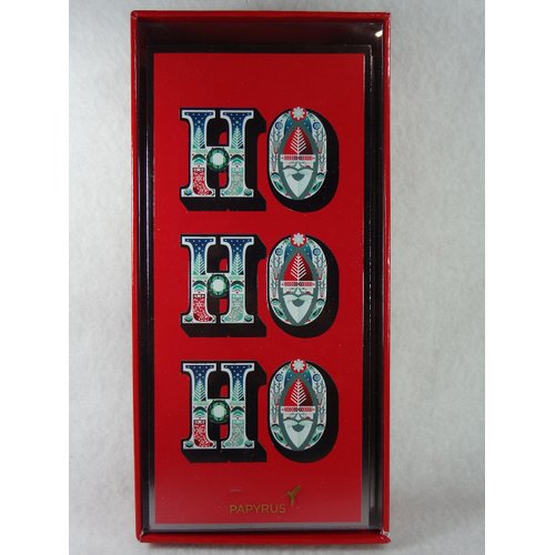 Ho Ho Ho Christmas Holiday Cards with Envelopes - Set of 16