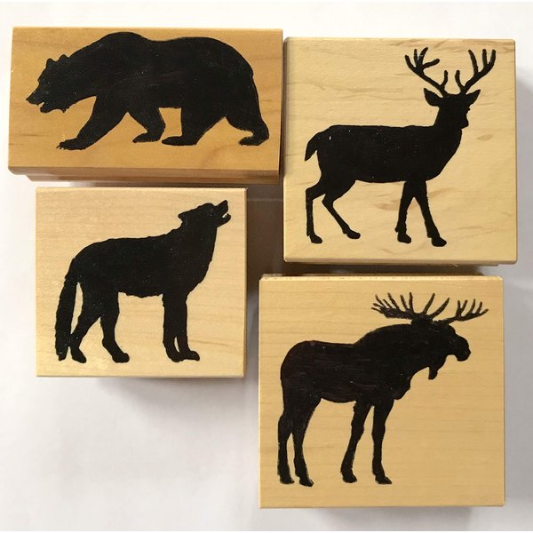 Wildlife Silhouette Rubber Stamps