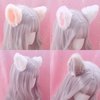 Cat Ears Headband Hair Clips Fox Ears Hair Bands Barrettes Women Furry Kitty Kitten Cat Headpiece Hairband Hair Hoop Halloween Party Decoration Cosplay Costume Handmade Hair Accessories Black Black