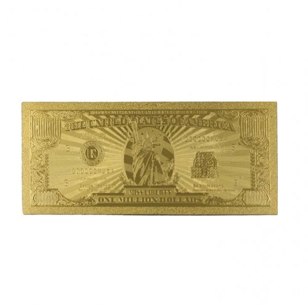 blinkee Miss Lady Liberty 1 Million Dollars Original 24K Gold Plated Bill Collectible Banknotes for Decoration