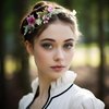 Vivivalue Wedding Flower Crown Women Floral Headband Hair Wreath Flower Headpiece Halo Boho with Ribbon Party Prom Festival Photos