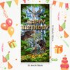 Dinosaur Happy Birthday Banner Backdrop Tyrannosaurus Rex Triceratops Jungle Dinosaur Themed Door Decor for Boys Girls Birthday Party Favors Decorations Supplies 35.4x72.8in-BECKTEN