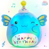 CozyWorld Light up Musical Happy Birthday Axolotl Plush Pillow,LED Stuffed Animals,Blue Axolotl Glowing Plush Toy,Light-up Singing Plush Birthday Gift for Toddler Boys Girls,14''