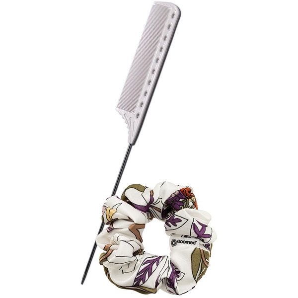 YS Park 132 White Tail Comb 9.4" and Goomee Scrunchie (Bundle)