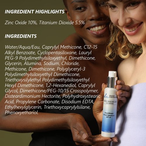 Doctor Cosmedical Face Sunscreen Cream | Smart Shield Spectrum SPF 47 | Facial Sunscreen Cream for Combo, Dry, Normal and Sensitive Skin | Professional Grade Botanical Sunscreen SPF 47 | 4.9 Oz / 139g