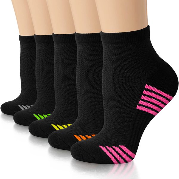 Copper Compression Socks for Women & Men - Plantar Fasciitis Arch Support Ankle Socks for Running Small-Medium