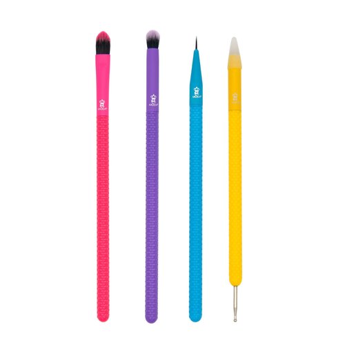 MODA Festival Fantasy Eye Kit – 5pc Eye Brush Set for Creative Makeup Looks, Graphic Liner, Detail Work & Gem Embellishment – Vegan & Cruelty-Free