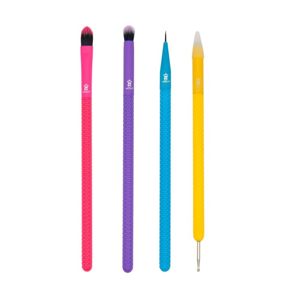 MODA Festival Fantasy Eye Kit – 5pc Eye Brush Set for Creative Makeup Looks, Graphic Liner, Detail Work & Gem Embellishment – Vegan & Cruelty-Free