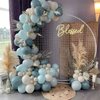 PartyWoo Blue and Gold Balloons, 140 pcs Boho Blue and Chrome Gold Balloons Different Sizes Pack of 18 Inch 12 Inch 10 Inch 5 Inch for Balloon Garland Arch as Birthday Decorations, Party Decorations